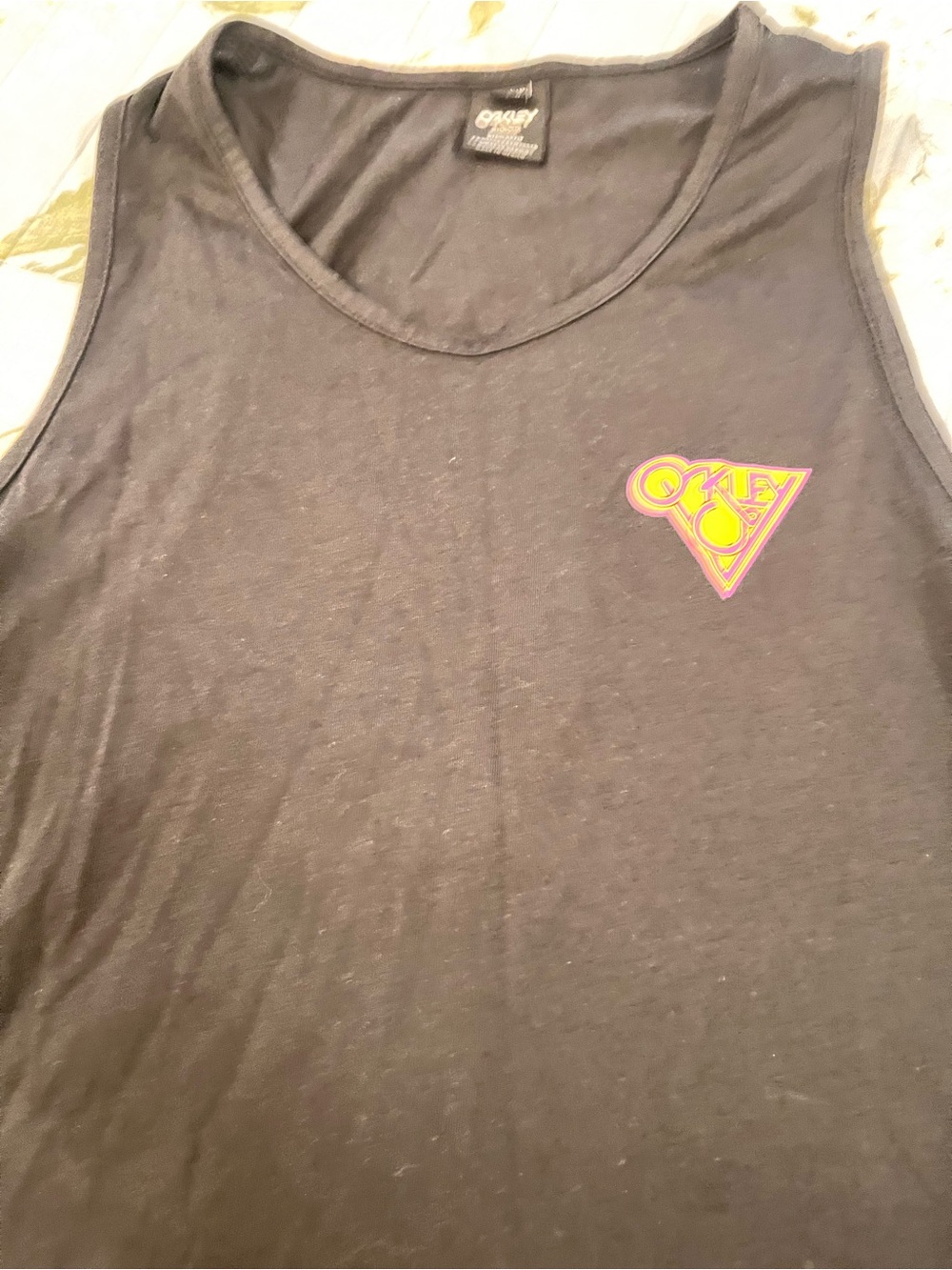 Oakley mens Black Sleeveless beach wear Graphic Tank Top size M